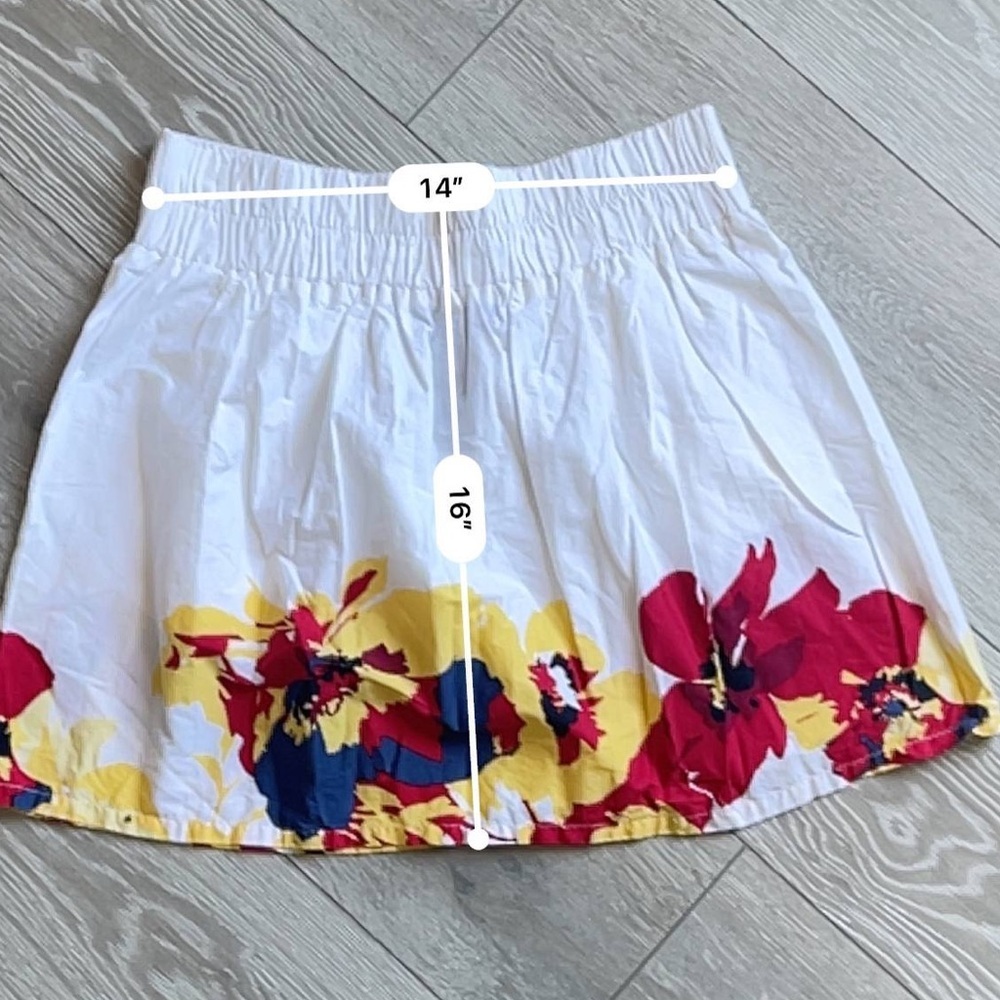 Susie Rose Girl’s Floral Skater Short Skirt  XL 15-17 Elastic Waist with Pockets - Picture 4 of 5